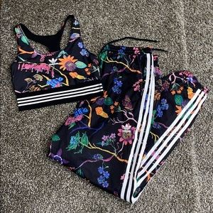 Reversible Adidas track pants + matching sportsbra